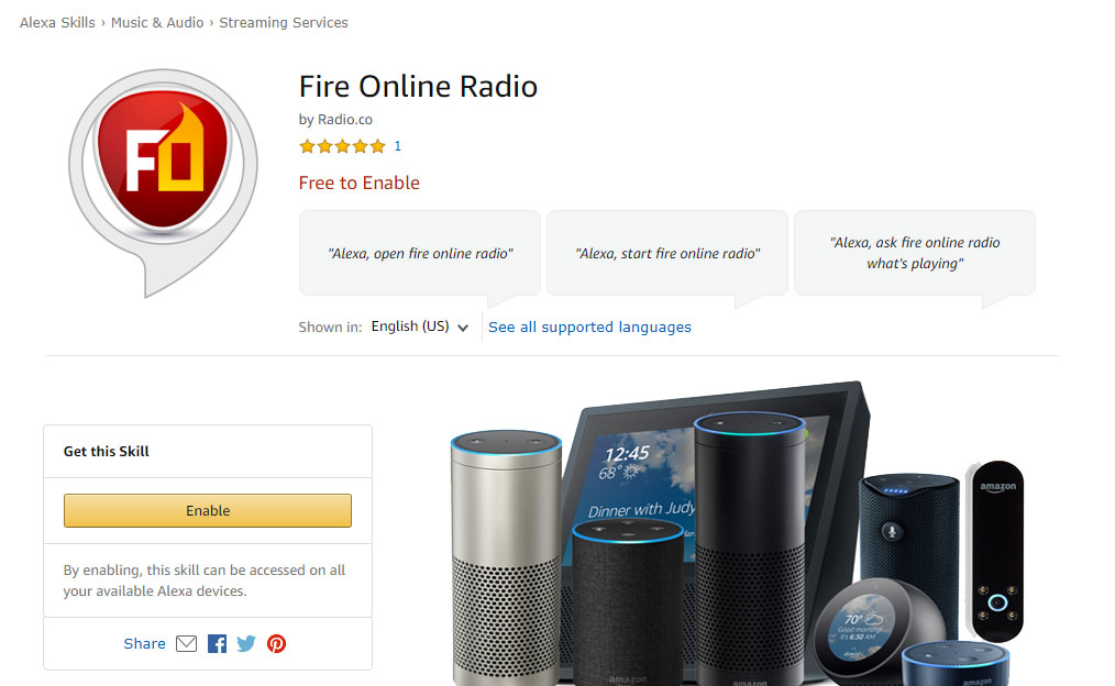 Fire Online Radio Alexa devices